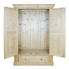 Cottage Pine Double Wardrobe on Drawer